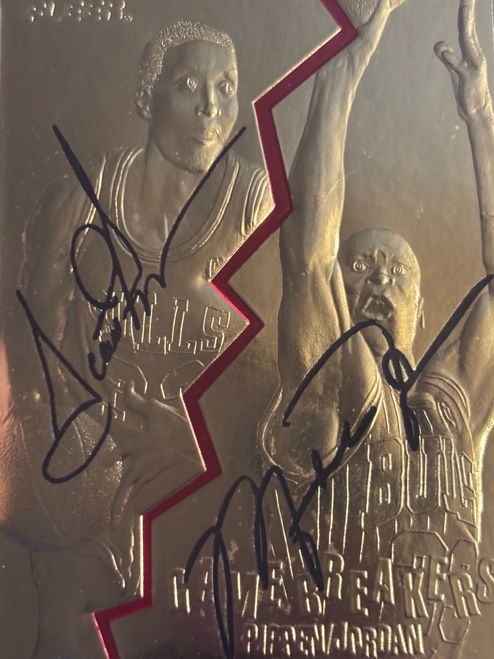 Fleer 1996-97 23KT Gold Game Breakers Jordan & Pippen Signature Series
10 GEM MT - Picture 6 of 9